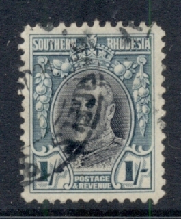 Southern-Rhodesia-1931-37-KGV-Portrait-1-turquoise-black-Perf-12-FU