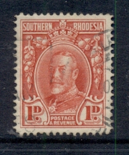 Southern-Rhodesia-1931-37-KGV-Portrait-1d-scarlet-Perf-14-FU