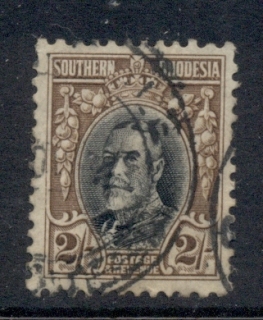 Southern-Rhodesia-1931-37-KGV-Portrait-2-dark-brown-black-Perf-12-FU