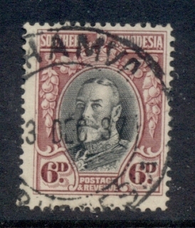 Southern-Rhodesia-1931-37-KGV-Portrait-6d-red-lilac-black-Perf-14-FU