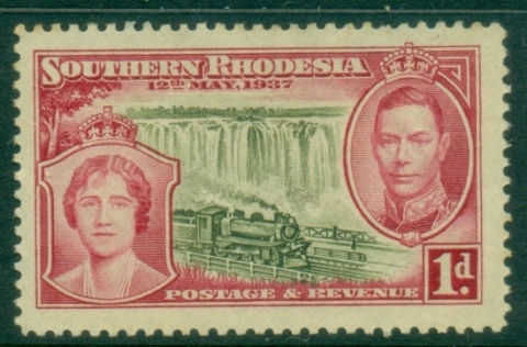 Southern-Rhodesia-1937-KGVI-Coronation-1d-MNG