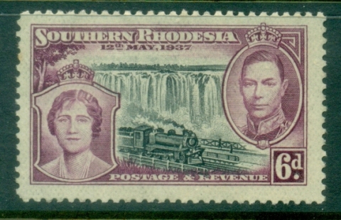 Southern-Rhodesia-1937-KGVI-Coronation-6d-MNG