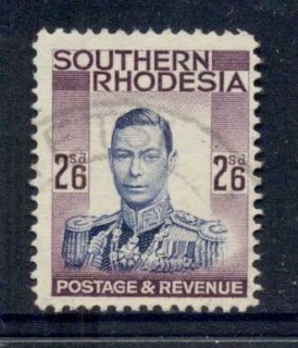 Southern-Rhodesia-1937-KGVI-Portrait-2-6d-voilet-blue-FU