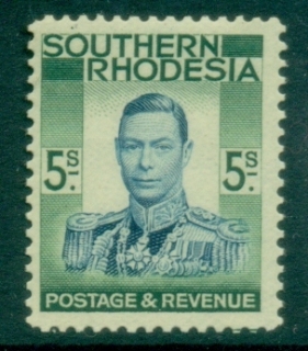 Southern-Rhodesia-1937-KGVI-Portrait-5sh-MLH