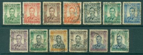 Southern-Rhodesia-1937-KGVI-Portrait-set-FU_1