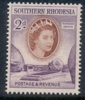 Southern-Rhodesia-1953-QEII-Pictorial-Rhodes-Grave-2d-MLH