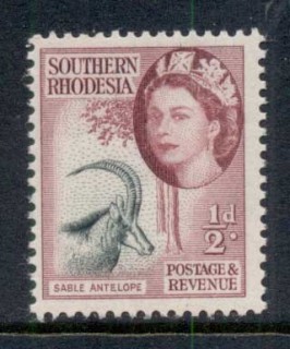 Southern-Rhodesia-1953-QEII-Pictorials-Sable-Antelope-0-5d-MUH