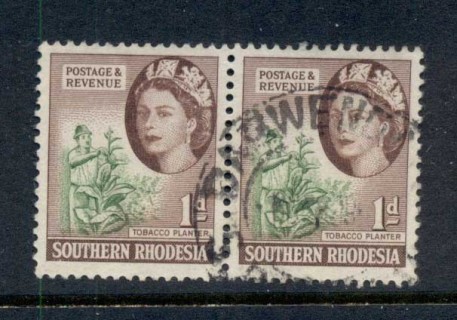 Southern-Rhodesia-1953-QEII-Pictorials-Tobacco-Plant-1d-pr-FU