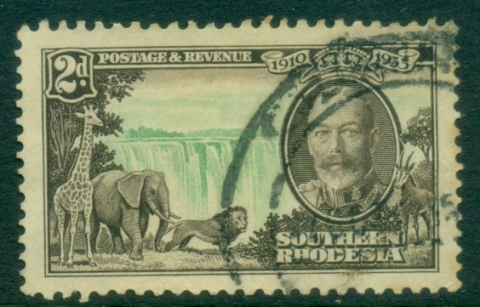 Southern-Rhodesia-1935-KGV-Silver-Jubilee-2d-FU
