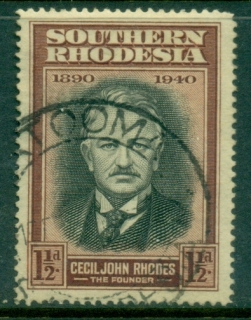 Southern-Rhodesia-1940-Founding-50th-Anniv-1½d-Cecil-Rhodes-FU