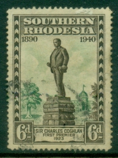 Southern-Rhodesia-1940-Rhodes-Centenary-6d-Sir-Charles-Coghlan-Statue-FU