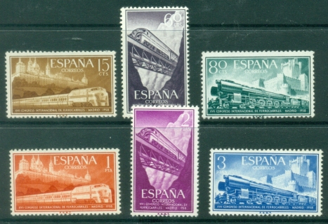 Spain-1958-The-17th-International-Railway-Congress-MUH