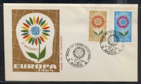 Spain-1964-Europa-Daisy-of-Petals-FDC