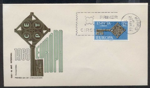 Spain-1968-Europa-Key-with-Emblem-FDC