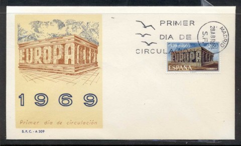 Spain-1969-Europa-Building-FDC