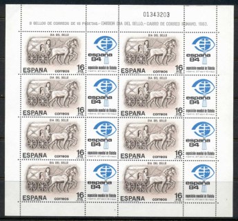 Spain-1983-Stamp-day-sheetlet-MUH