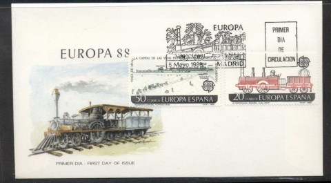 Spain-1988-Europa-Transport-Communication-FDC