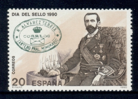 Spain-1990-Stamp-Day-MUH