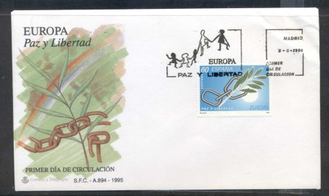 Spain-1995-Europa-Peace-Freedom-FDC