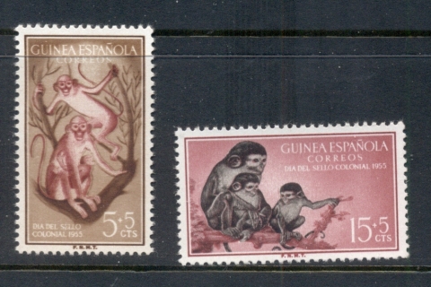 Spanish-Guinea-1955-Monkeys-MUH