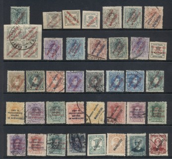 Spanish-Morocco-1903-25-Assorted-Oddments-Most-FU-opt-on-Spain