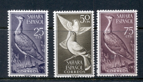 Spanish-Sahara-1961-Birds-MUH