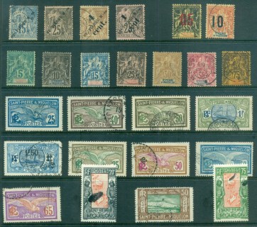 St-Pierre-et-Miquelon-1891-on-Assorted-Oddments-faults-FU