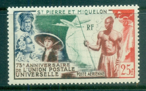 St-Pierre-et-Miquelon-1949-UPU-75th-Anniversary-MUH