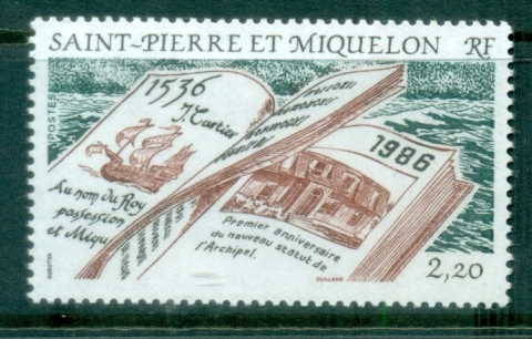 St-Pierre-et-Miquelon-1986-Discovery-of-SPM-by-Jacques-Cartier-450th-Anniversary-MUH