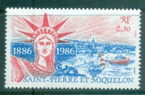 St-Pierre-et-Miquelon-1986-Statue-of-Liberty-Cent-MUH