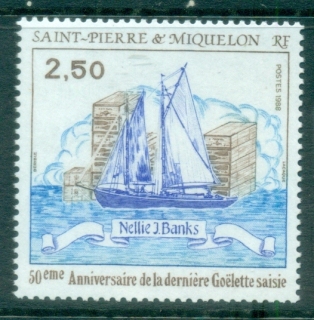 St-Pierre-et-Miquelon-1988-Nellie-Banks-Schooner-MUH