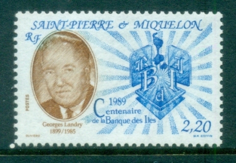 St-Pierre-et-Miquelon-1989-Bank-of-the-Island-MUH