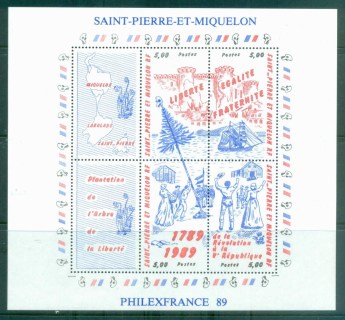 St-Pierre-et-Miquelon-1989-French-Revolution-Bicentenary-MS-MUH