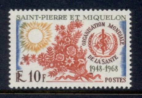 St-Pierre-et-Miquelon-1968-WHO-20th-Anniversary-MUH