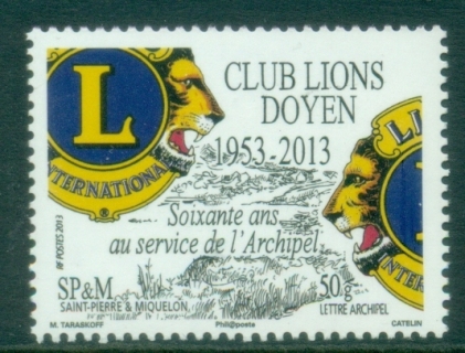 St-Pierre-et-Miquelon-2013-Lions-Club-Doyen-60th-Anniversary-MUH