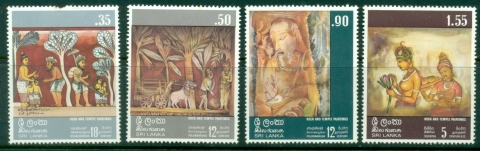 Sri-Lanka-1973-Rock-temple-Paintings-35c-pulled-perf-MLH