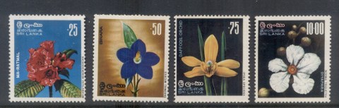 Sri-Lanka-1976-Flowers-heavy-gum-inclusions-MH