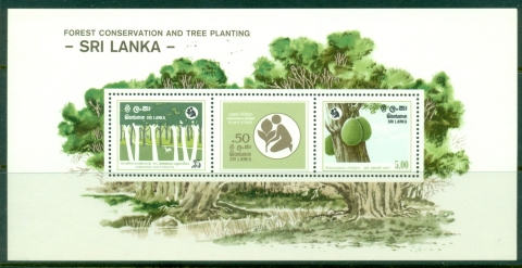 Sri-Lanka-1981-Forest-Conservation-Tree-Planting-MS-MUH