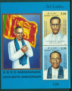 Sri-Lanka-1999-Bandaranaike-100th-Birth-Anniversary-MS-MUH