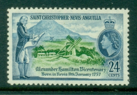 St-Christopher-Nevis-Anguilla-1957-Alexander-Hamilton-Birth-Bicentenary-MUH