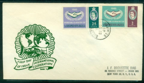 St-Christopher-Nevis-Anguilla-1965-ICY-International-Cooperation-Year-FDC