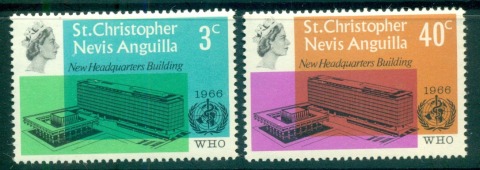 St-Christopher-Nevis-Anguilla-1966-WHO-World-Health-Organisation-Headquarters-MUH-Lot55153