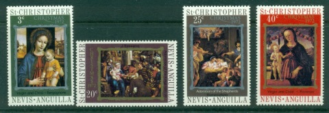 St-Christopher-Nevis-Anguilla-1972-Xmas-paintings-MUH