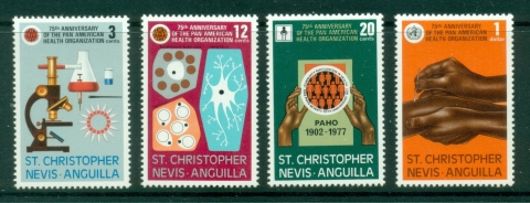 St-Christopher-Nevis-Anguilla-1977-pan-American-Health-org-75th-Anniversary-Muh