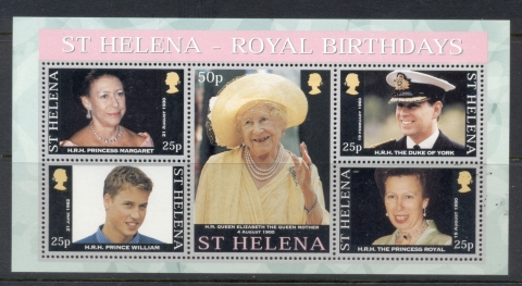 St-Helena-2000 Royal Birthdays MS