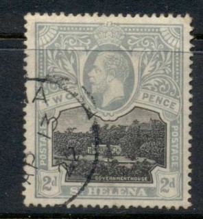 St-Helena-1912-16-KGV-Government-House-2d-FU