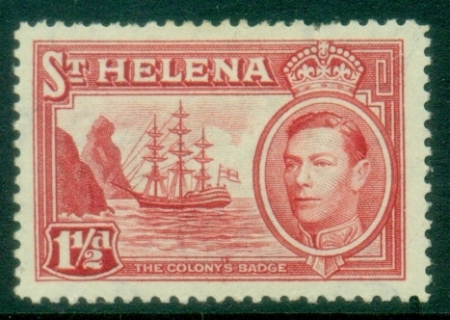 St-Helena-1938-40-KGVI-Badge-of-the-Colony-1½d-carmine-MLH