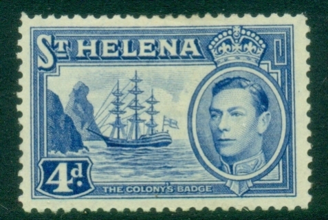 St-Helena-1938-40-KGVI-Badge-of-the-Colony-4d-ultramarine-MLH