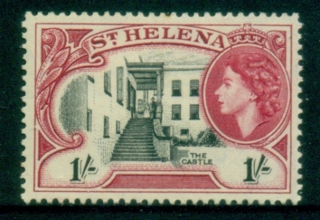 St-Helena-1953-QEII-Badge-of-the-Colony-1sh-Entrance-Government-Offices-MLH