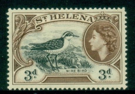 St-Helena-1953-QEII-Badge-of-the-Colony-3d-Wire-Bird-MLH